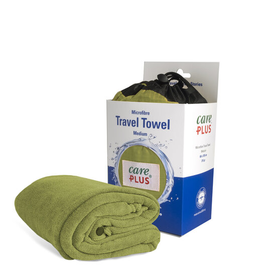 Care Plus Reisehandtuch Mikrofaser - Größe: medium 60 x 120 cm - Grün - Travel Towel