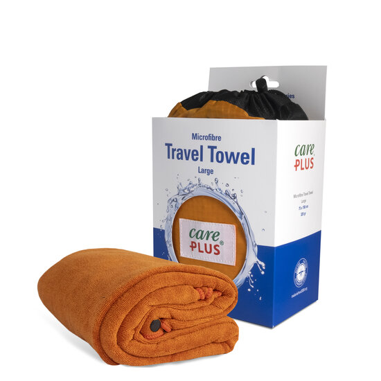 Care Plus Reisehandtuch Mikrofaser - Größe: large 75 x 150 cm - Orange - Travel Towel