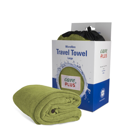 Care Plus Reisehandtuch Mikrofaser - Größe: large 75 x 150 cm - Grün - Travel Towel